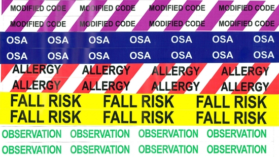 Chicago Tag and Label color coded alert bands