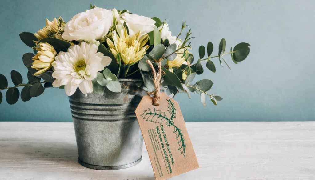 Retail Hang Tag on Flowers