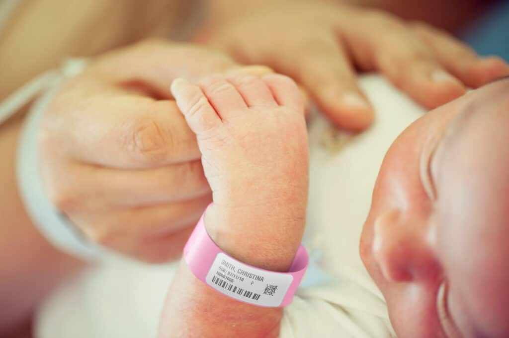 infant hospital identification wristband